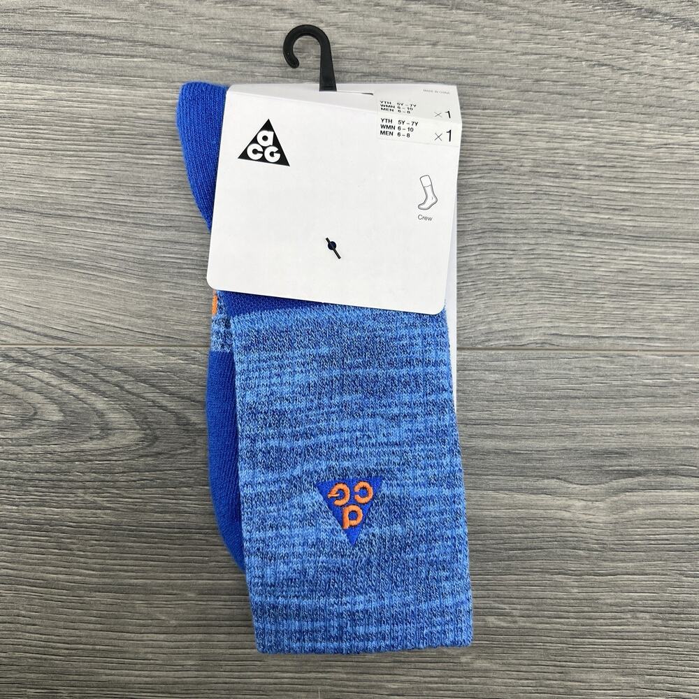 Nike ACG Crew Socks Size 6 - 10 Womens Size 5Y - 7Y Youth Blue